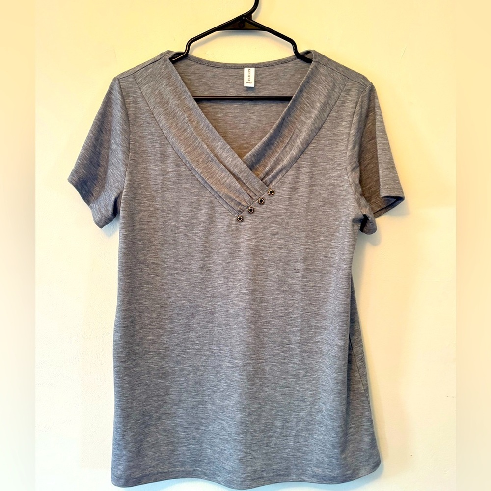 Womens casual button design tunic top medium
